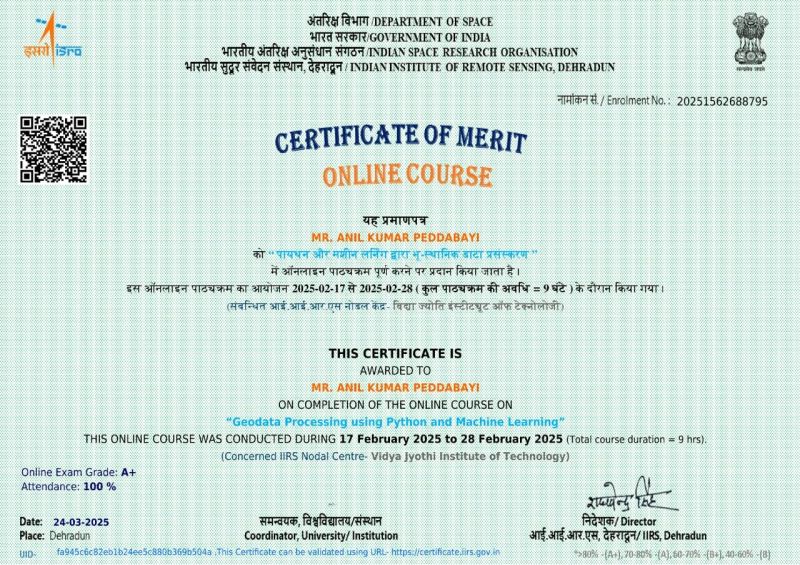 ISRO Certificate 2