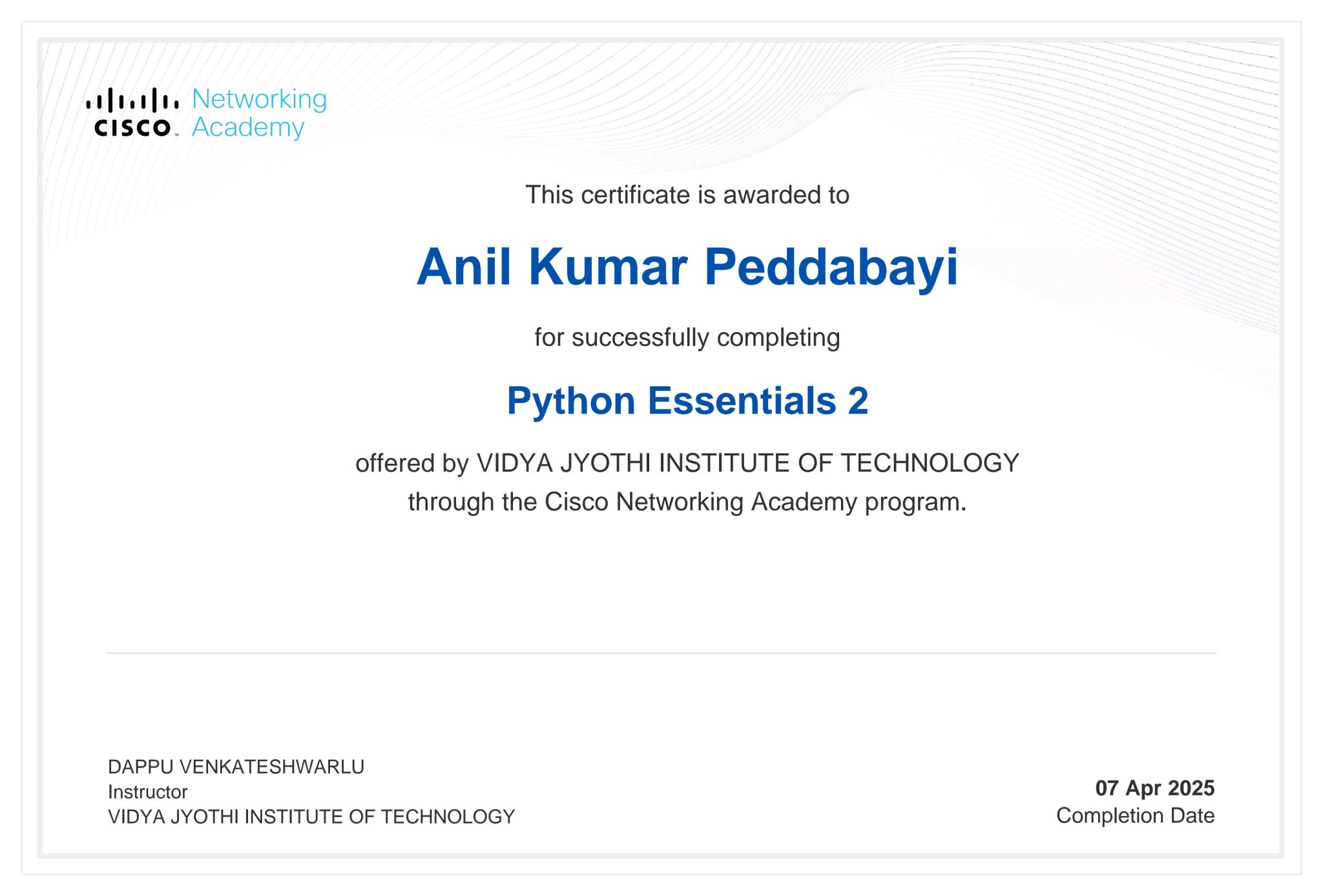 Python Certificate