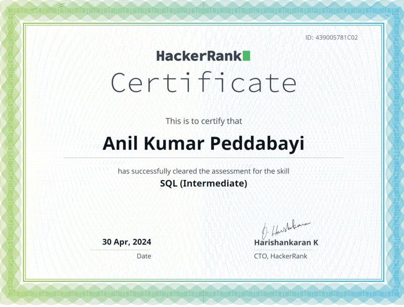 SQL Certificate